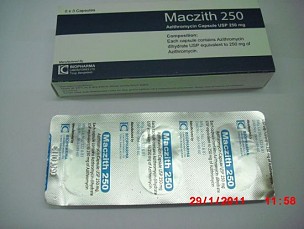 Azithromycin  Capsules USP 250mg <em>(Maczith 250mg)</em>
